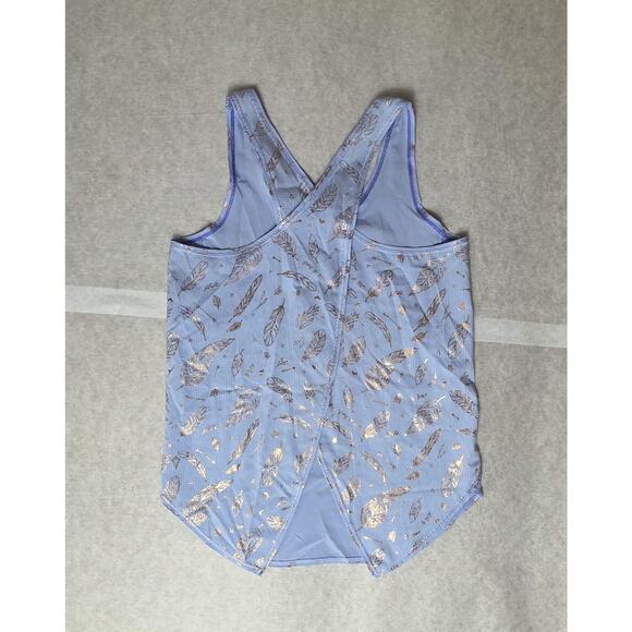 ivivva Tank Top sz 14 Free To Run Singlet Purple Rose Gold Run Loose Wrap Back - Picture 2 of 7